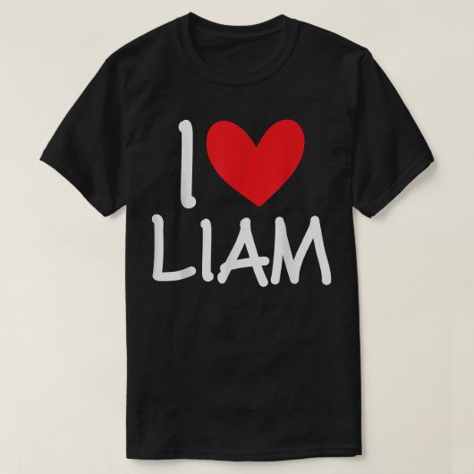 I Love Liam Name Heart Personalized Men Guy BFF T-shirt (Design voorkant)