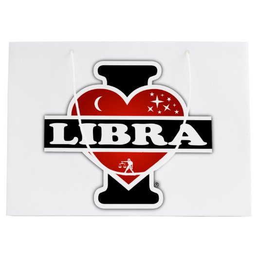 I Love Libra Large Cadeautasje (Voorkant)