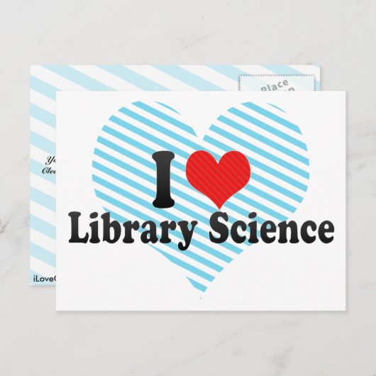 I Love Library Science Briefkaart (Voorkant / Achterkant)