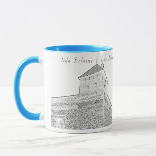 I Love Lida Belarus Architecture Castle Sketch Mok (Links)