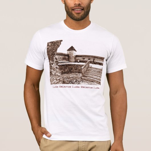 I Love Lida Belarus Architecture Castle Sketch T-shirt (Voorkant)