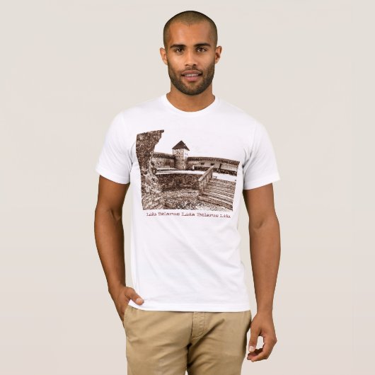 I Love Lida Belarus Architecture Castle Sketch T-shirt (Voorkant volledig)