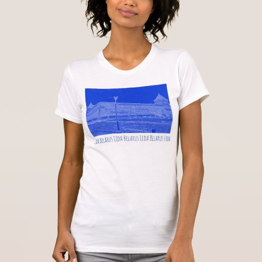 I Love Lida Belarus Architecture Castle Sketch T-shirt (Voorkant)