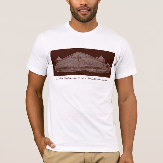 I Love Lida Belarus Architecture Castle Sketch T-shirt (Voorkant)