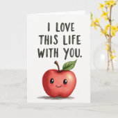 I Love Life With You Happy Apple Card Kaart (Gele Bloem)