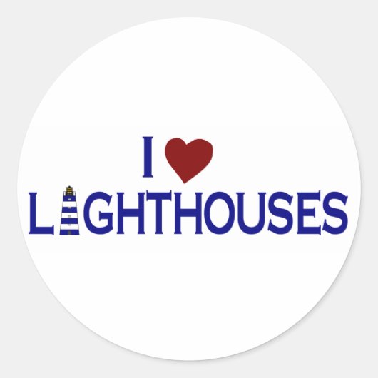 I Love Lighthouders Ronde Sticker (Voorkant)