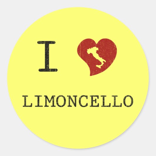 I Love Limoncello Ronde Sticker (Voorkant)