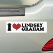 I Love Lindsey Graham Bumper -.png Bumpersticker (Op auto)