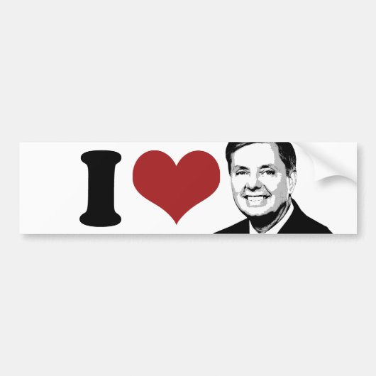 I Love Lindsey Graham for President Bumper —.png Bumpersticker (Voorkant)