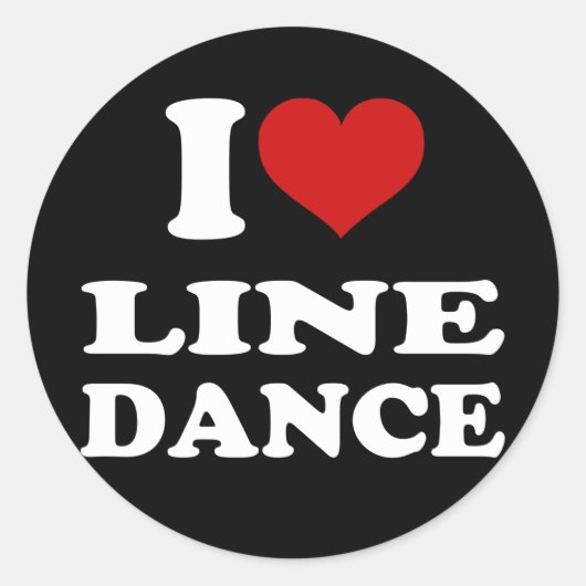 I Love Line Dance Ronde Sticker (Voorkant)
