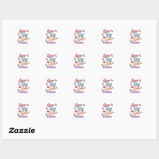 I Love Line Dance Ronde Sticker (Vel)