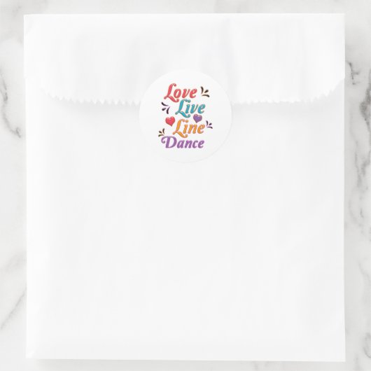 I Love Line Dance Ronde Sticker (Tas)