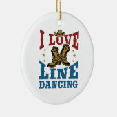 I Love Line Dancing Keramisch Ornament (Rechts)