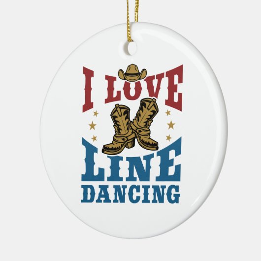 I Love Line Dancing Keramisch Ornament (Links)