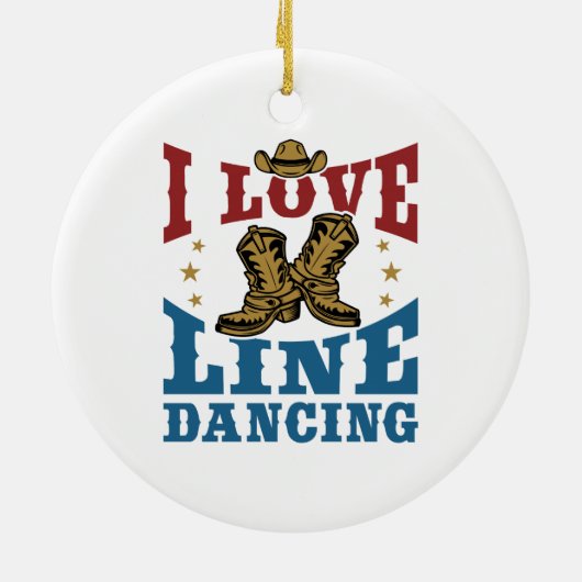I Love Line Dancing Keramisch Ornament (Achterkant)