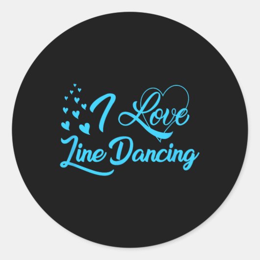 I Love Line Dancing Line Dance Ronde Sticker (Voorkant)