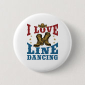I Love Line Dancing Ronde Button 5,7 Cm (Voorkant)