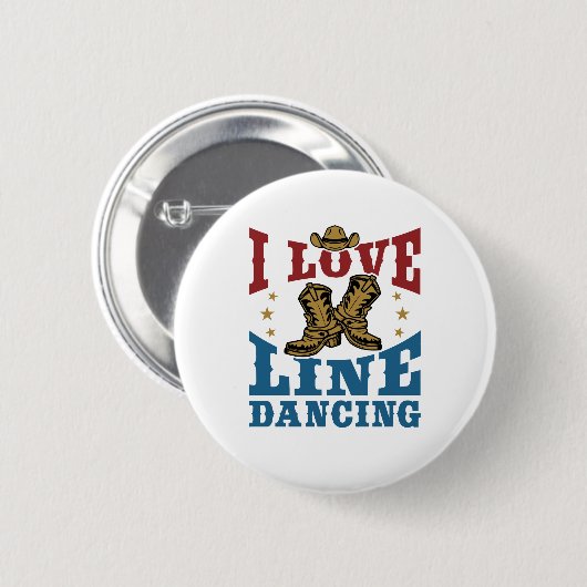 I Love Line Dancing Ronde Button 5,7 Cm (Voorkant /achterkant)
