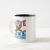 I Love Line Dancing Tweekleurige Koffiemok (Voorkant links)