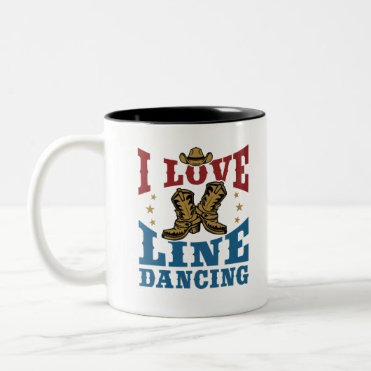 I Love Line Dancing Tweekleurige Koffiemok (Links)