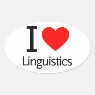 I Love Linguistics Ovale Sticker