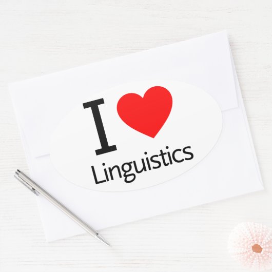 I Love Linguistics Ovale Sticker (Envelop)