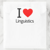 I Love Linguistics Ovale Sticker (Tas)