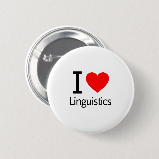 I Love Linguistics Ronde Button 5,7 Cm (Voorkant /achterkant)