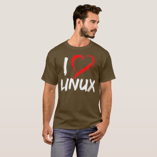I Love Linu with Heart t-shirt Penguin Tu Open (Voorkant volledig)
