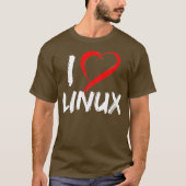 I Love Linu with Heart t-shirt Penguin Tu Open (Voorkant)