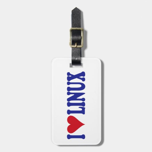 I Love Linux Bagagelabel (Voorkant verticaal)