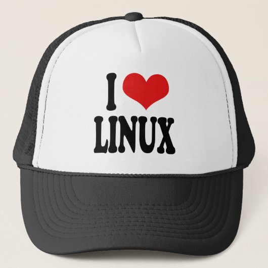 I Love Linux Trucker Pet (Voorkant)