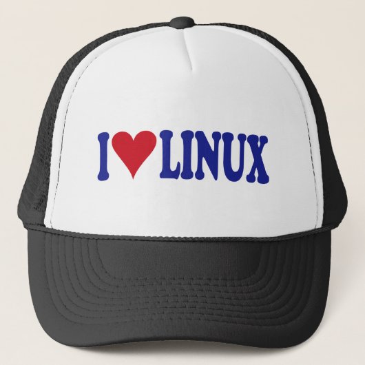 I Love Linux Trucker Pet (Voorkant)