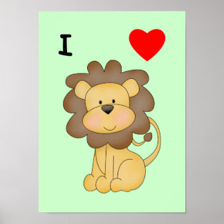 I Love Lions Poster