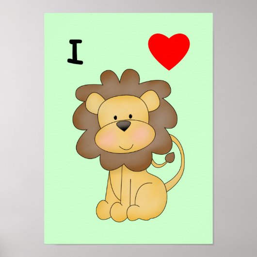 I Love Lions Poster (Voorkant)