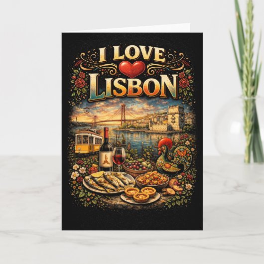 I Love Lisbon Feestdagen Kaart (Voorkant)