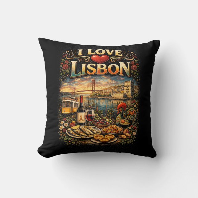 I Love Lisbon Kussen (Voorkant)