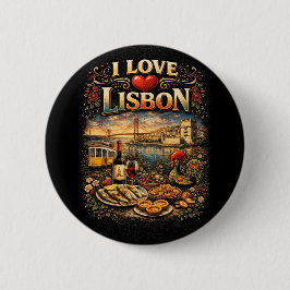 I Love Lisbon Ronde Button 5,7 Cm