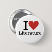 I ❤️ Love Literature CUSTOM Pins Ronde Button 5,7 Cm (Voorkant /achterkant)
