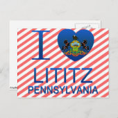 I Love Lititz, PA Briefkaart (Voorkant / Achterkant)