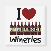 I Love Livermore Wineries Heart and Wine Bottles Magneet (Voorkant)
