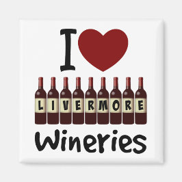 I Love Livermore Wineries Heart and Wine Bottles Magneet