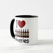 I Love Livermore Wineries Heart and Wine Bottles Mok (Voorkant links)