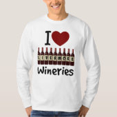 I Love Livermore Wineries Heart and Wine Bottles T-shirt (Voorkant)