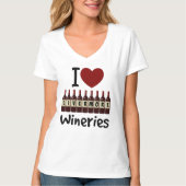 I Love Livermore Wineries Heart and Wine Bottles T-shirt (Voorkant)