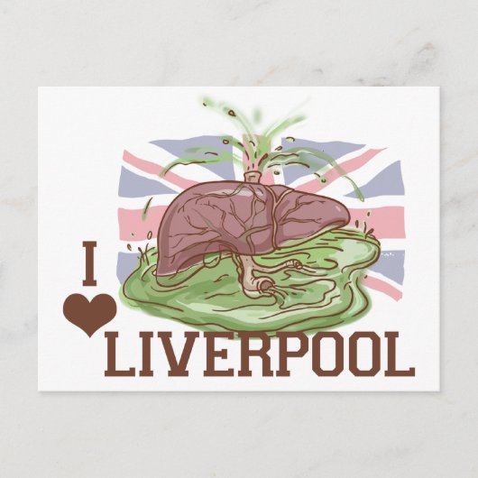 I Love Liverpool Humor Briefkaart (Voorkant)