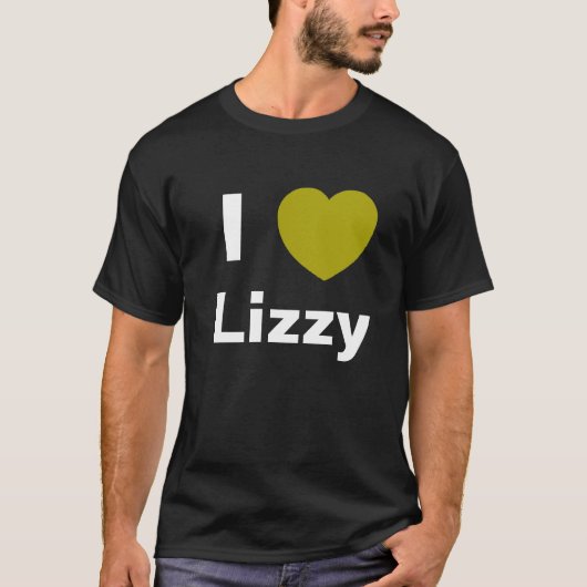 I Love Lizzy T Shirt (zwart) (Voorkant)