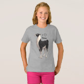 I Love Llamas Black & White Llama T-shirt (Voorkant volledig)