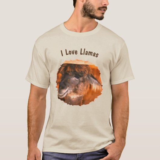I Love Llamas Boerderij Animal T-shirt (Voorkant)