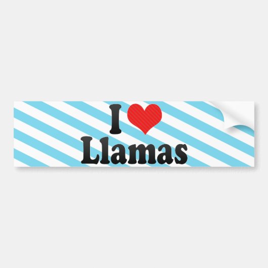 I Love Llamas Bumpersticker (Voorkant)
